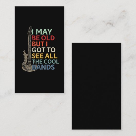 オールドロックミュージックバンドラバーギターミュージシャン 名刺 (正面/裏面)