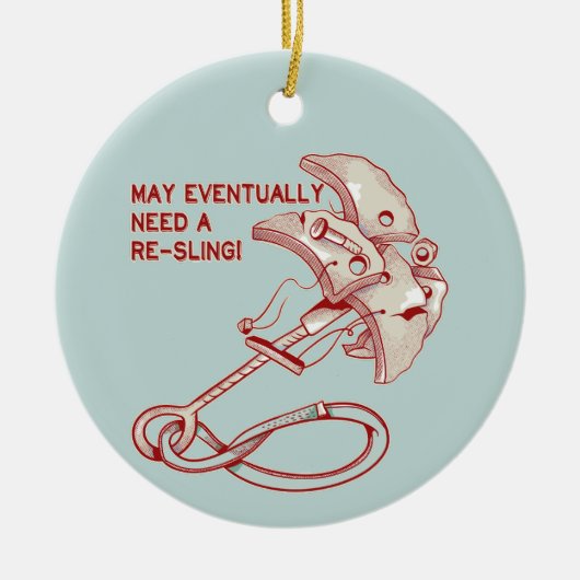 オールドロック登山カムおもしろい セラミックオーナメント (正面)