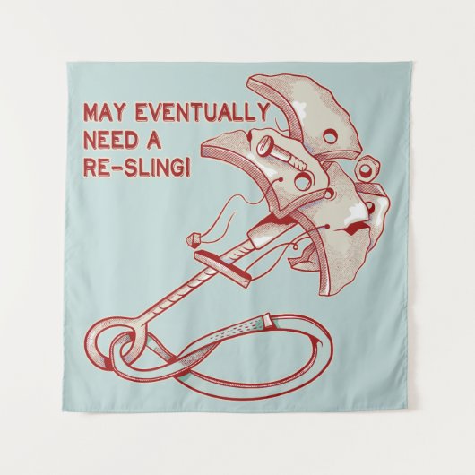 オールドロック登山カムおもしろい タペストリー (正面)