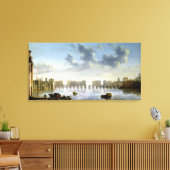 オールドロンドンブリッジ(油), c.1630 キャンバスプリント (インサイチュ (リビング))