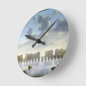 オールドロンドンブリッジ(油), c.1630 ラウンド壁時計 (傾斜)