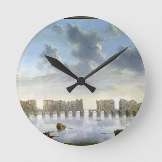 オールドロンドンブリッジ(油), c.1630 ラウンド壁時計 (正面)