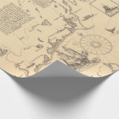 オールドロードアイランド図鑑マップ(1925) ラッピングペーパー (角)