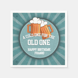オールドワンの誕生日パーティーのためのコールドビール スタンダードカクテルナプキン