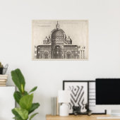 オールドワールドアーキテクチャバチカン大聖堂スケッチ ポスター (ホームオフィス)