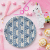 オールドワールドクラシックブルーアイボリーフローラ |紙プレート ペーパープレート (パーティー)