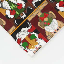 オールドワールドサンタカラフルスフリースブランケット フリースブランケット