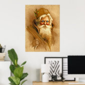 オールドワールドサンタクロースビクトリアン、ヴィンテージ聖ニック ポスター (ホームオフィス)