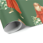 オールドワールドサンタクロースヴィンテージクリスマスホリデー ラッピングペーパー (ロールコーナー)