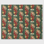 オールドワールドサンタヴィンテージクリスマスホリデーラッピング ラッピングペーパー (フラット)