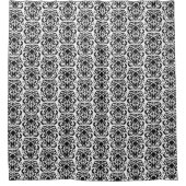 オールドワールドダマスクブラックオンホワイト シャワーカーテン (正面)