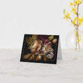 オールドワールドダークフローラブーケ悔やみや弔慰 カード (黄色い花)