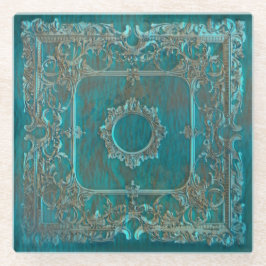 オールドワールドパティナルックグローデザイン ガラスコースター