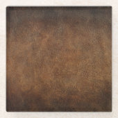 オールドワールドフェイクレザー ガラスコースター (正面)