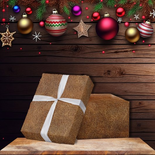 オールドワールドフェイクレザー ラッピングペーパー