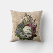 オールドワールドブルガンディピンクフローラスカルオン金ゴールド クッション (裏面)