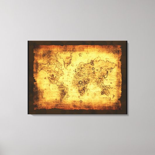 オールドワールドマップアートプリント キャンバスプリント (正面)