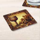 オールドワールドワインコースター/チャリス&ゴブレット02 スクエアペーパーコースター (アングル)