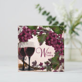 オールドワールドヴィンテージ赤い緑のブドウのワインの試飲 招待状 (スタンド正面)