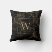 オールドワールド航海のいかりモノグラムブラック クッション (裏面)