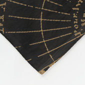 オールドワールド航海のいかりモノグラムブラック フリースブランケット (角)