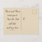 オールドワールド・セーブ・ザ・デート 案内ポストカード (裏面)