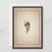 オールドワールド トスカーナのブドウの木のワインブライダルシャワー 招待状 (裏面)