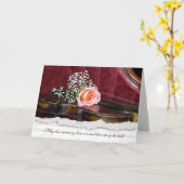 オールドヴァイオリン悔やみや弔慰 カード (黄色い花)