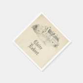 オールドヴィンテージおとぎ話結婚の城 スタンダードカクテルナプキン (角)