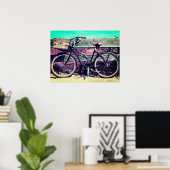 オールドヴィンテージアンティーク自転車ビーチクルーザーバイク ポスター (ホームオフィス)