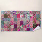 オールドヴィンテージシックボホキルト ビーチタオル (正面)