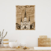 オールドヴィンテージセントルイス大聖堂クォーフランスのター ポスター (キッチン)