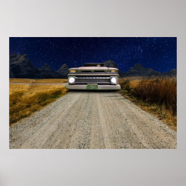 オールドヴィンテージラットロッドピックアップトラックゾンビドライバー ポスター