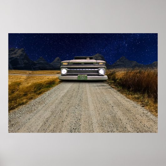 オールドヴィンテージラットロッドピックアップトラックゾンビドライバー ポスター (正面)