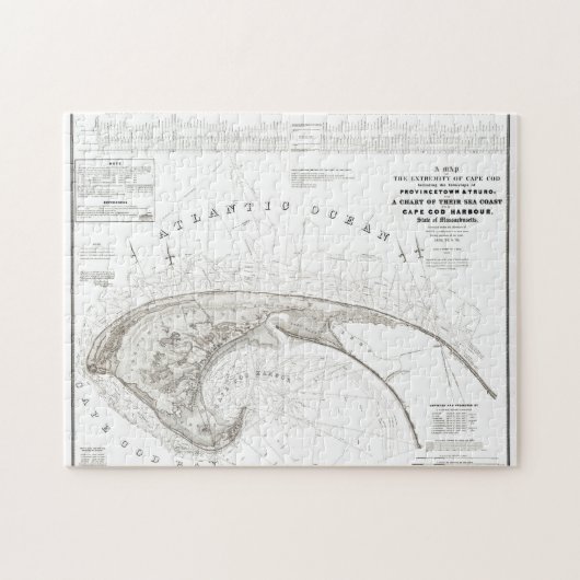 オールドヴィンテージ地方都市ケープコッド地図ジグソーパズル ジグソーパズル (横)