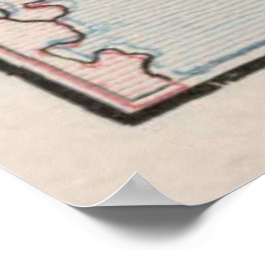 オールドヴェネツィアイタリアの地図(1912)ヴィンテージヴェネツィアイタリア ポスター (角)