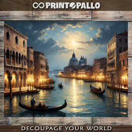 オールドヴェネツィア沿岸の風景は夜の運河の上に 薄葉紙