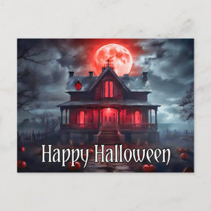 オールド不気味ハ幽霊のよく出るウス ハッピーハローウィン ポストカード
