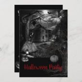 オールド不気味ファームハローウィンパーティ招待状 招待状 (正面/裏面)