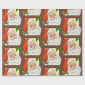 オールド伝統的ヴィンテージファッションドサンタクリスマス ラッピングペーパー (フラット)