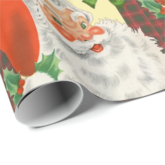 オールド伝統的ヴィンテージファッションドサンタクリスマス ラッピングペーパー (ロールコーナー)