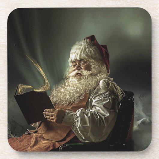 オールド写真オブサンタクロース魔法の休日 コースター (正面)