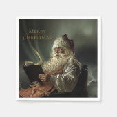 オールド写真オブサンタクロース魔法の休日 スタンダードカクテルナプキン (正面)