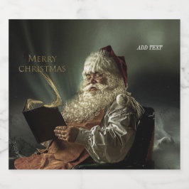 オールド写真オブサンタクロース魔法の休日 スパークリングワインラベル