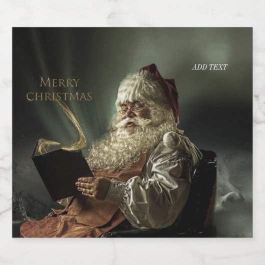 オールド写真オブサンタクロース魔法の休日 スパークリングワインラベル (シングルラベル)