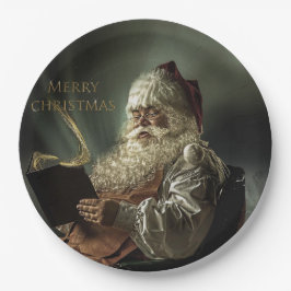 オールド写真オブサンタクロース魔法の休日 ペーパープレート