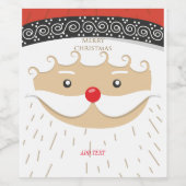 オールド写真オブサンタクロース魔法の休日 ワインラベル (シングルラベル)