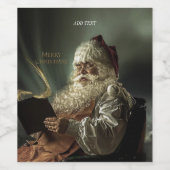 オールド写真オブサンタクロース魔法の休日 ワインラベル (シングルラベル)