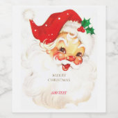 オールド写真オブサンタクロース魔法の休日 ワインラベル (シングルラベル)