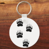 オールド動揺して紙プリントブラックベアポーズ キーホルダー (裏面)